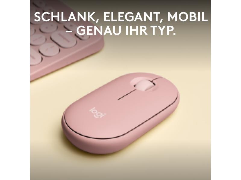 Logitech Pebble 2 M350s Schlanke Bluetooth-Maus mit geräuscharmen Tasten
