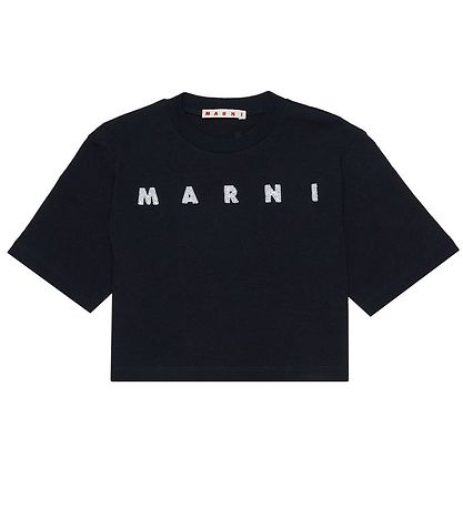 Marni T-Shirt - Kurz geschnitten - Schwarz m. Pailletten