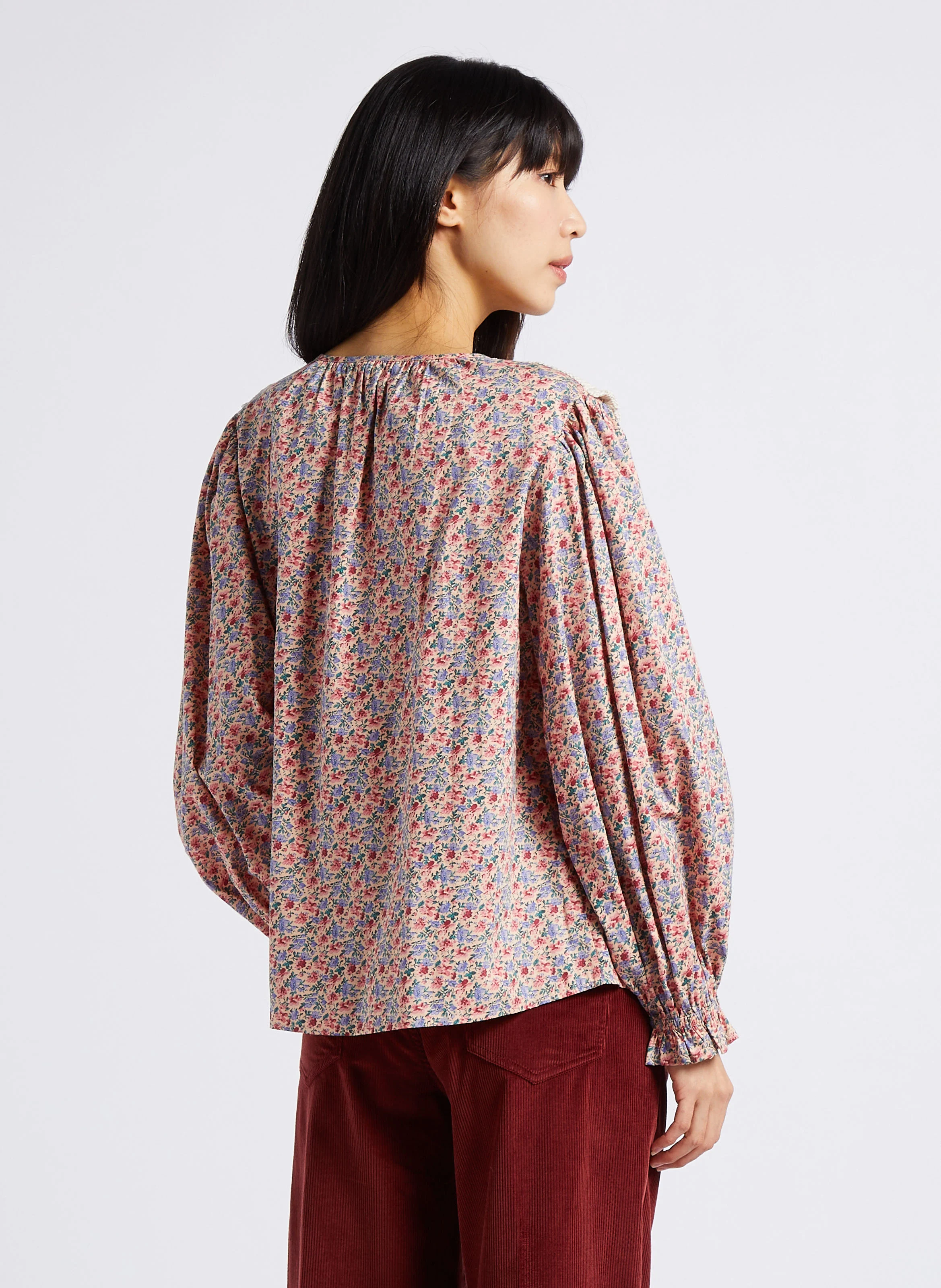 VICKY - Blouse ample imprimée en coton | Multicolore