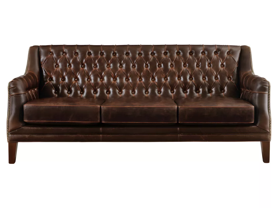 Fauteuil en cuir COLBERT - Marron