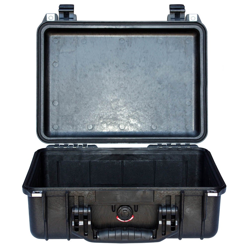 Peli 1450 BK flightcase zonder schuim 371x258x152 mm