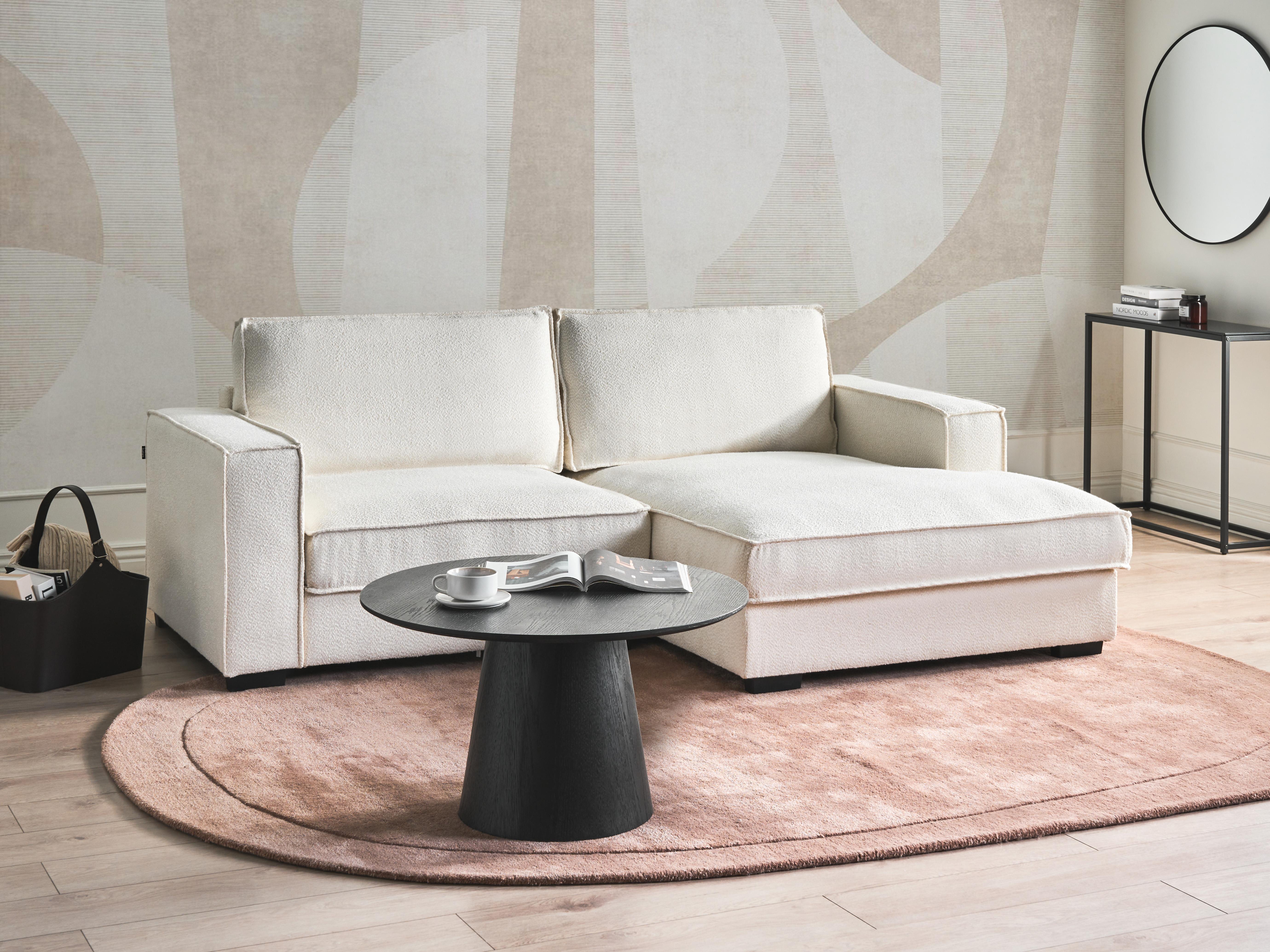 Hoekbank KOLDING Bouclé Lichtbeige linkszijdig