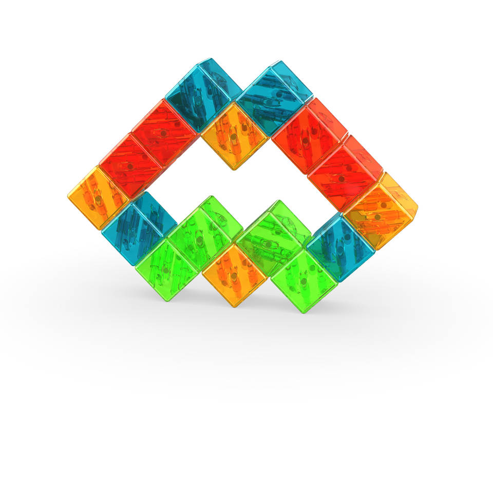 Geomag magnetische blokken edelstenen set 16-delig