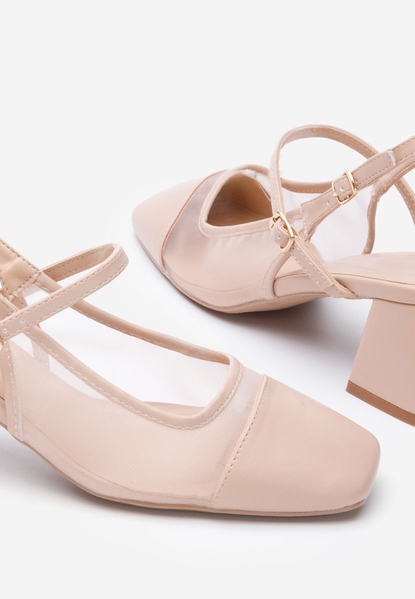 Chaussures à talon épais nude Jalia
