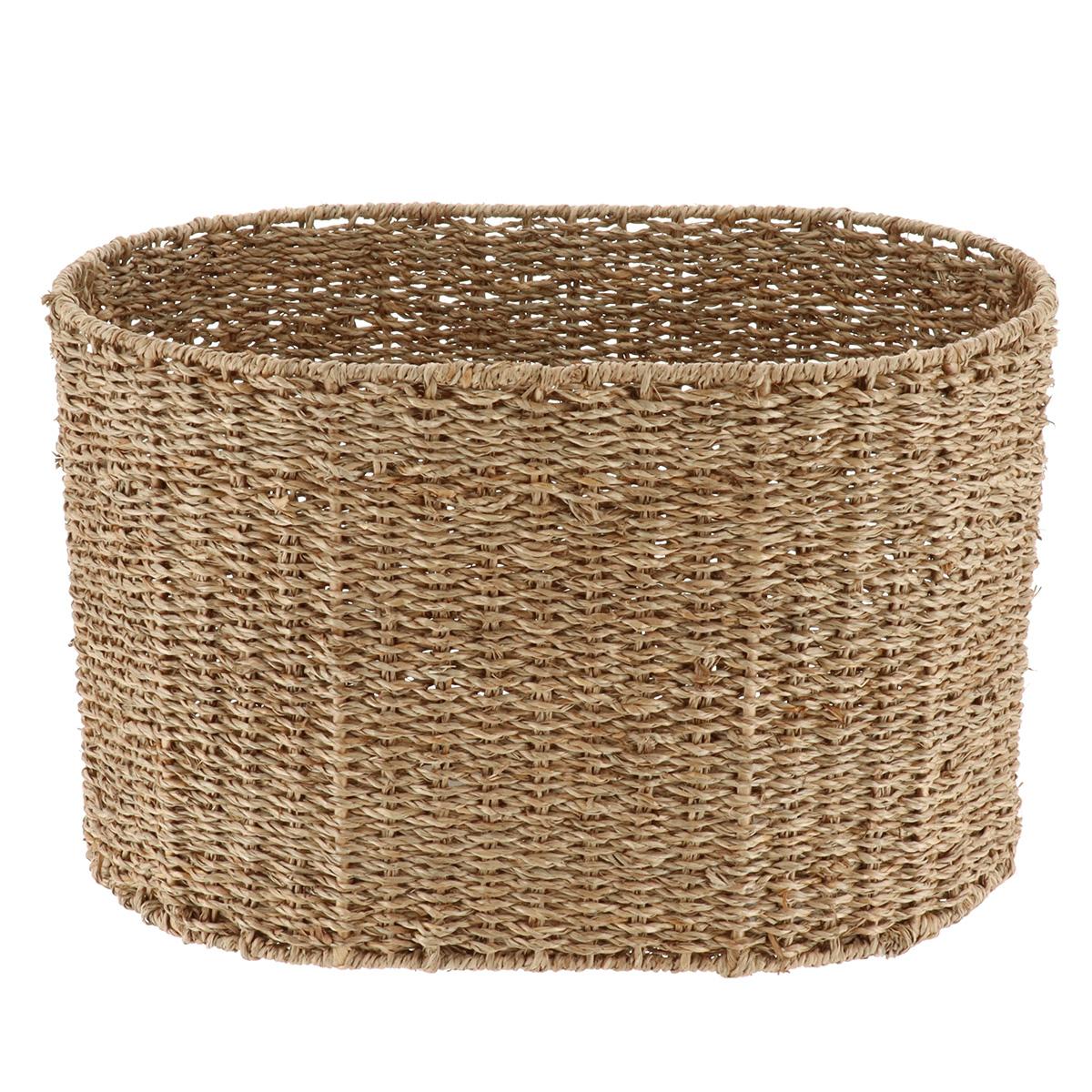 PANIERE OVALE MATIERE VEGETALE 47X30X29CM NATUREL