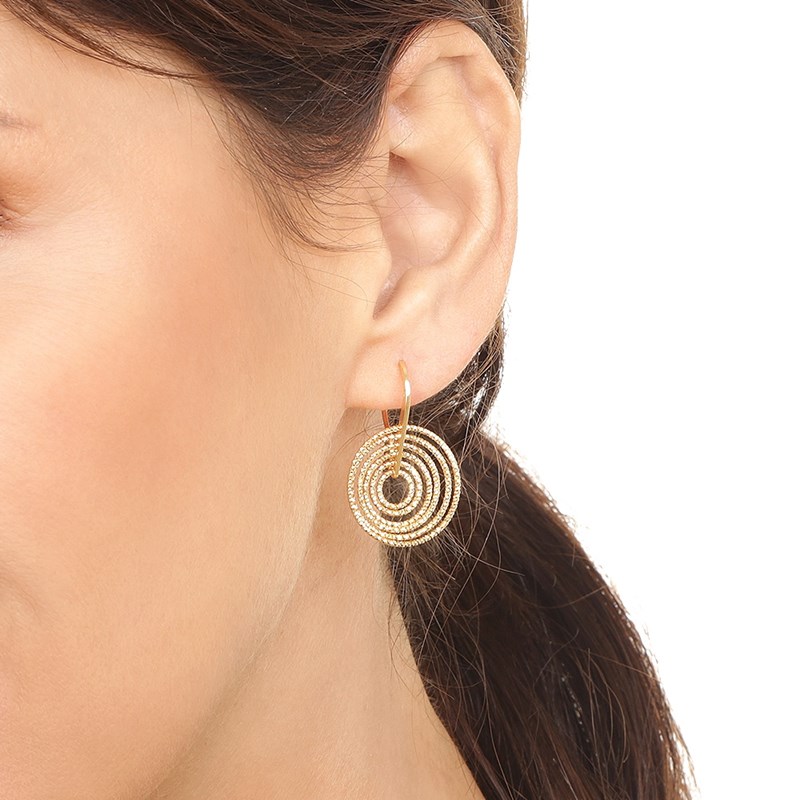 Boucles D'oreilles Argent Doré Spirales Tourmente