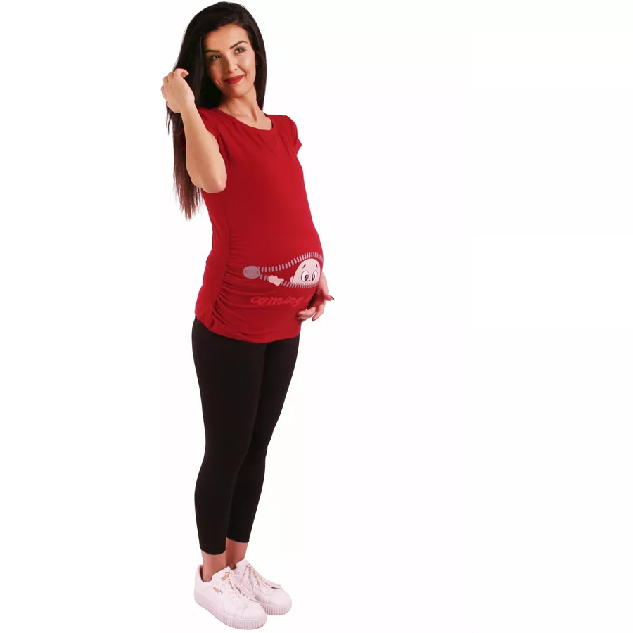 M.M.C. Umstandsshirt Coming Soon mit Motiv Weinrot