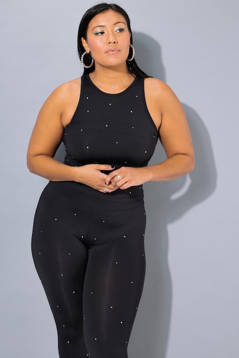 Crop-Top, Slim Shape, Glitzersteinchen