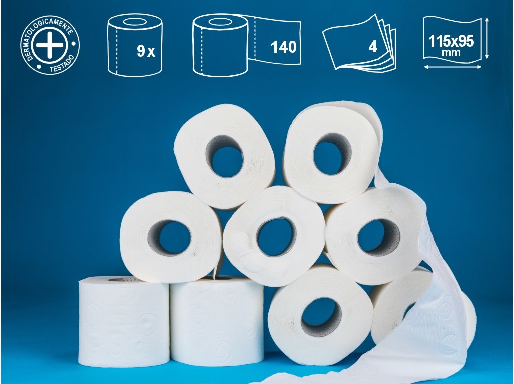PAPEL RENOVA HIGIÉNICO 4 FOLHAS 9 ROLOS