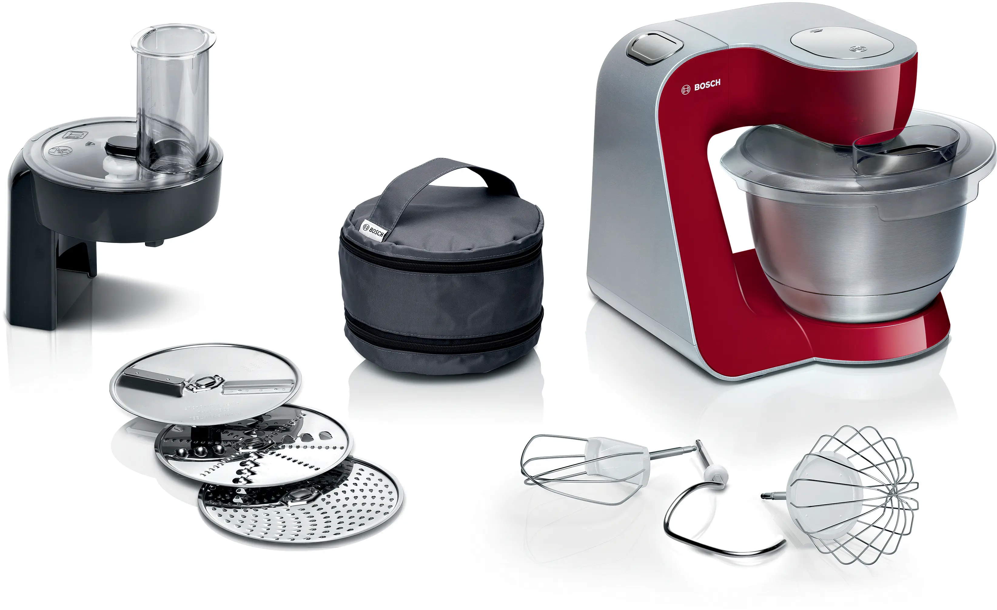 Serie 4 Keukenmachine MUM 5 1000 W Rood, Zilver