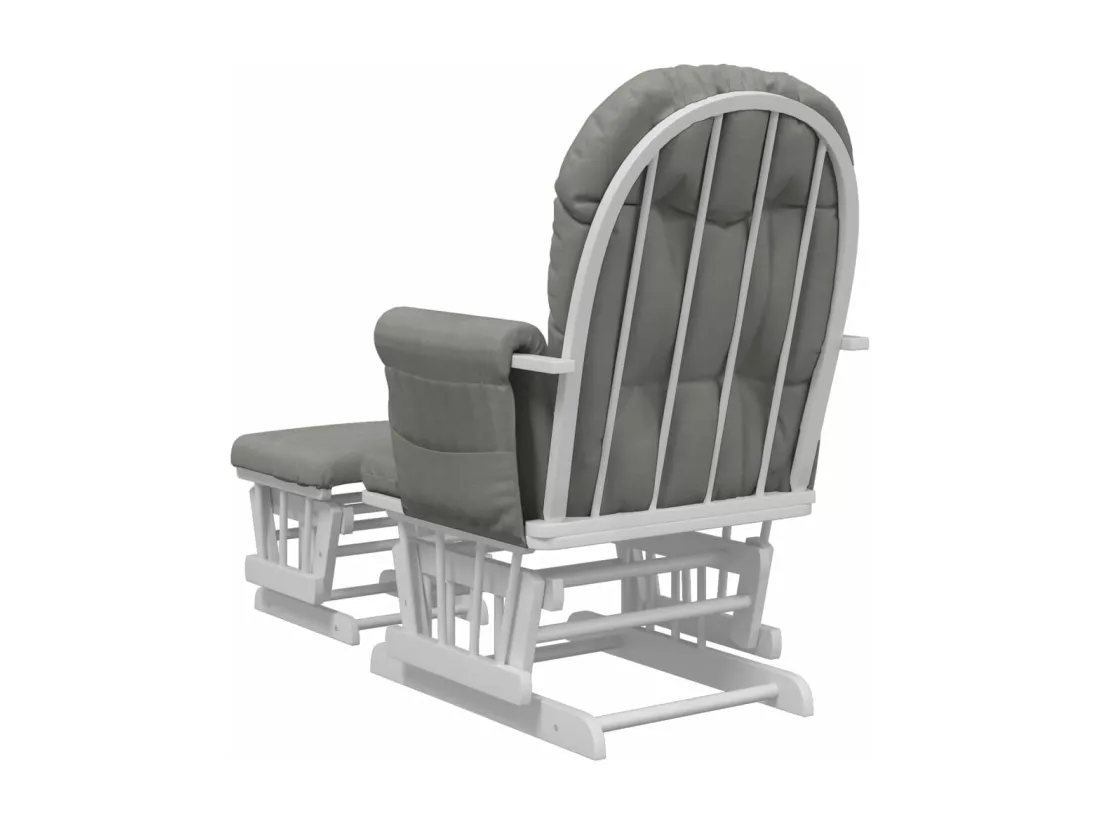 Chaise berçante avec repose-pied Gris clair Tissu