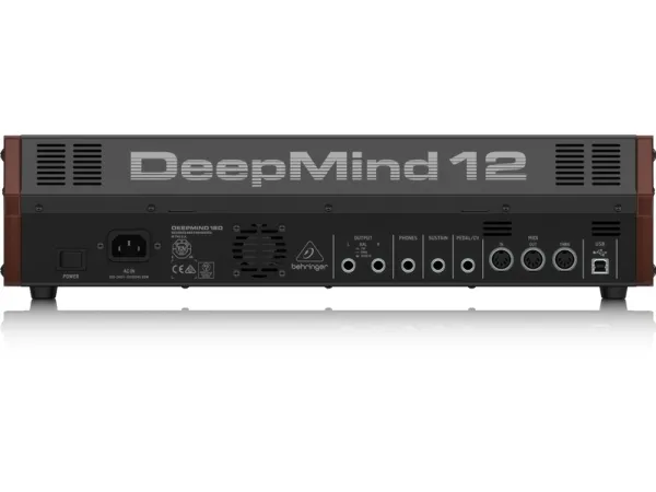 Behringer Deepmind 12D, Analog synthesizer, Kor, Forsinkelse, Flanger/Digital signalbehandling (DSP), Phaser, Efterklang, Sort, LCD, Vekselstrøm