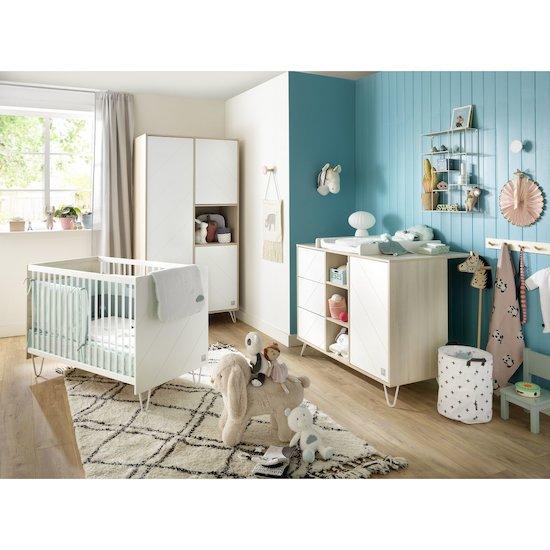 Happy dispositif à langer   Acacia clair/Blanc        de               Sauthon Baby's Sweet Home