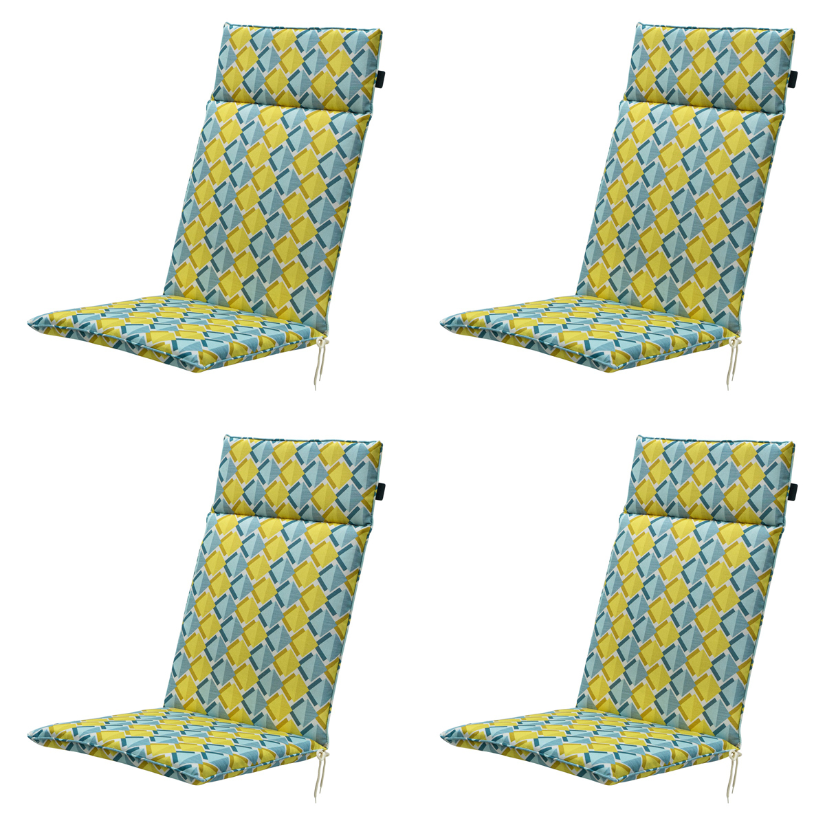 Madison Siem yellow Tuinstoelkussen - Set van 4