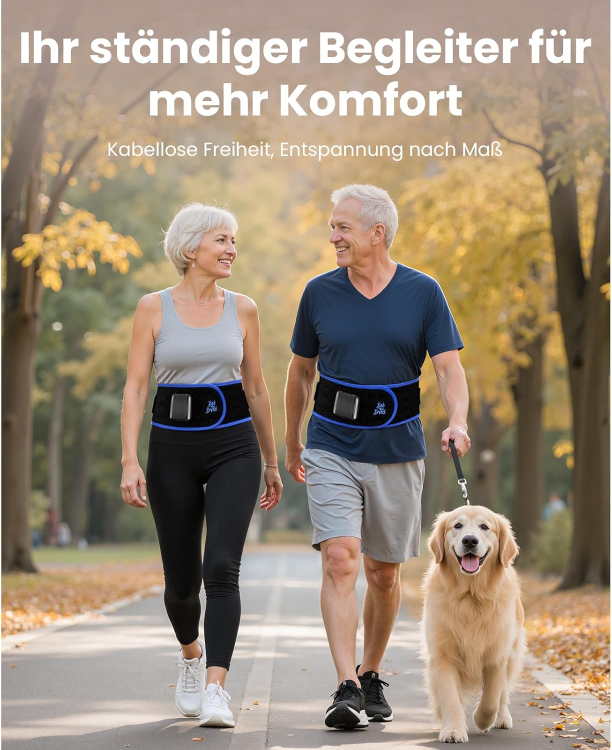 BOB AND BRAD ThermoRed Infrarot Wärmegürtel Rücken mit Rotlicht & Massage - Elektrischer Rückenwärmer mit Tiefenwärme (660nm/850nm), Massagegürtel zur Linderung von Verspannungen für Büro & Alltag