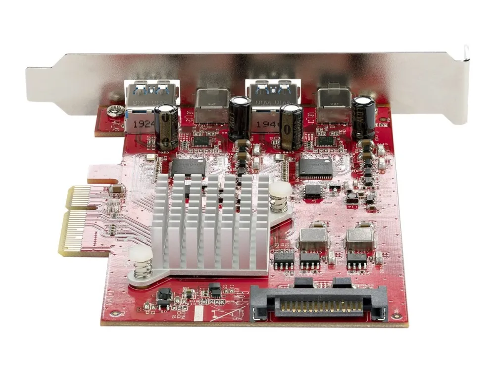 StarTech.com 4-Port USB PCIe Card, 10Gbps USB PCI Express Expansion Card w/ 2 Controllers, 2x USB-C & 2x USB-A ports (USB 3.2/3.1 Gen 2), USB/USB-C PCI-e Card, Full Profile Brackets - USB PCIe Add-On Card (PEXUSB312A2C2V) - USB-adapter - PCIe 3.0 x4