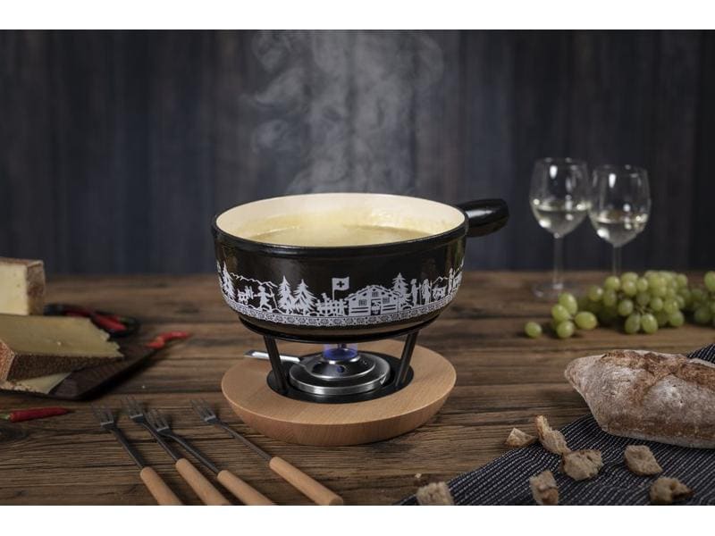 Kuhn Rikon Fondue-Caquelon Induktion Alpweide Schwarz Fonduepfanne
