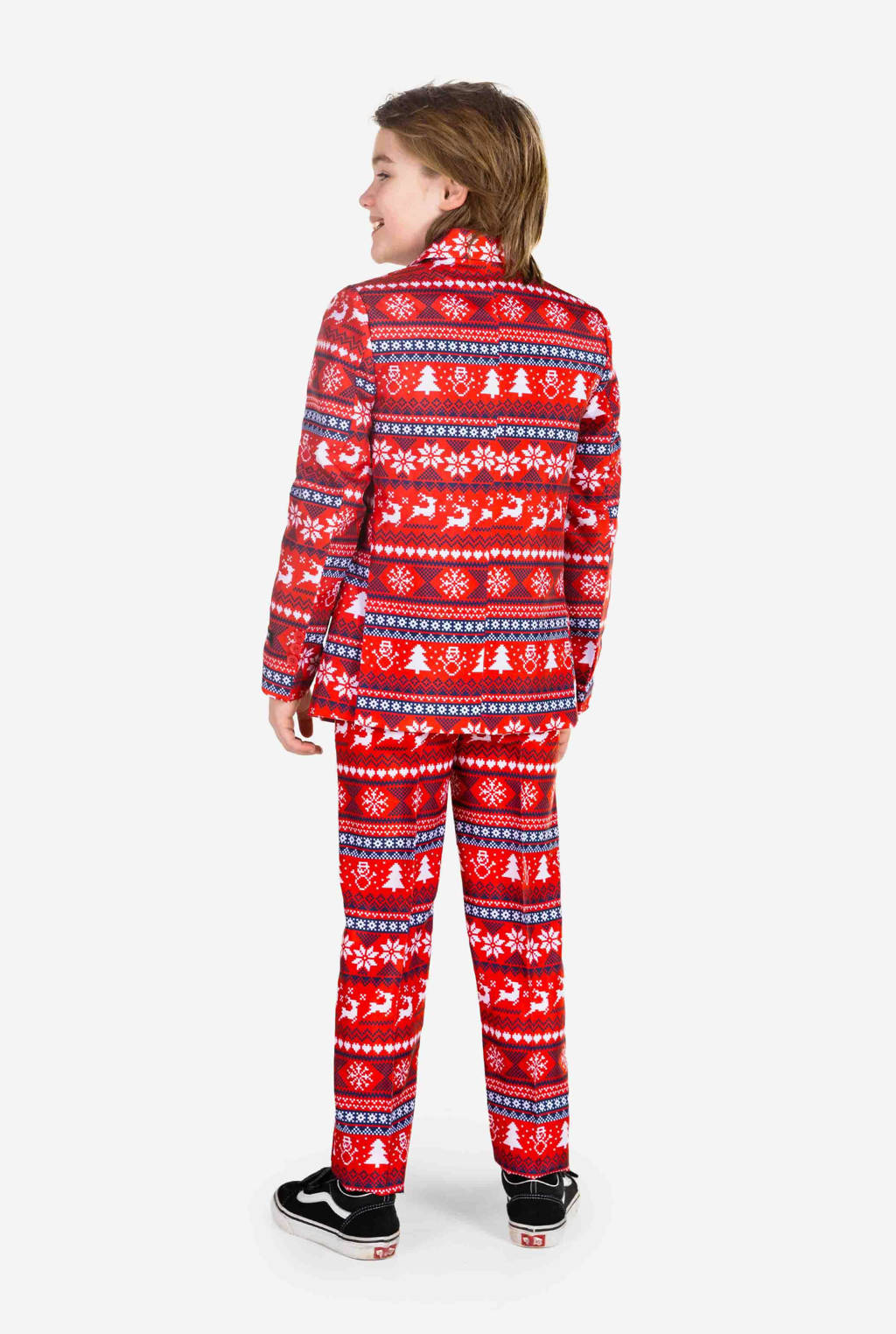 Suitmeister kostuum Nordic Pixel Red met all over print rood/multicolor