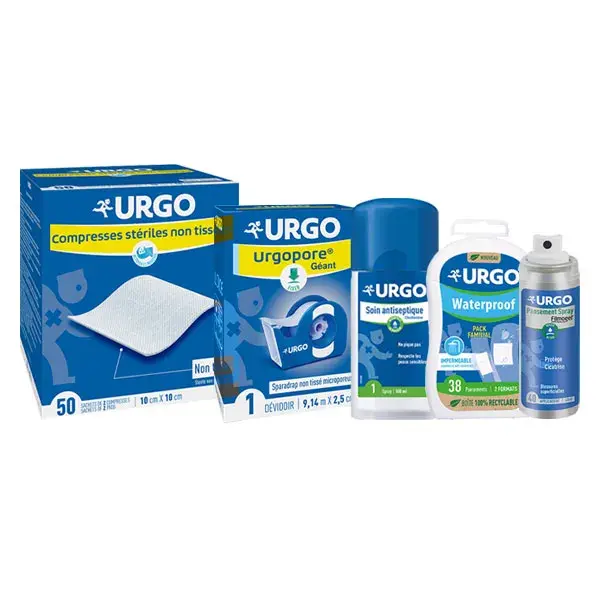 Caixa de medicamentos para kit de primeiros socorros Urgo