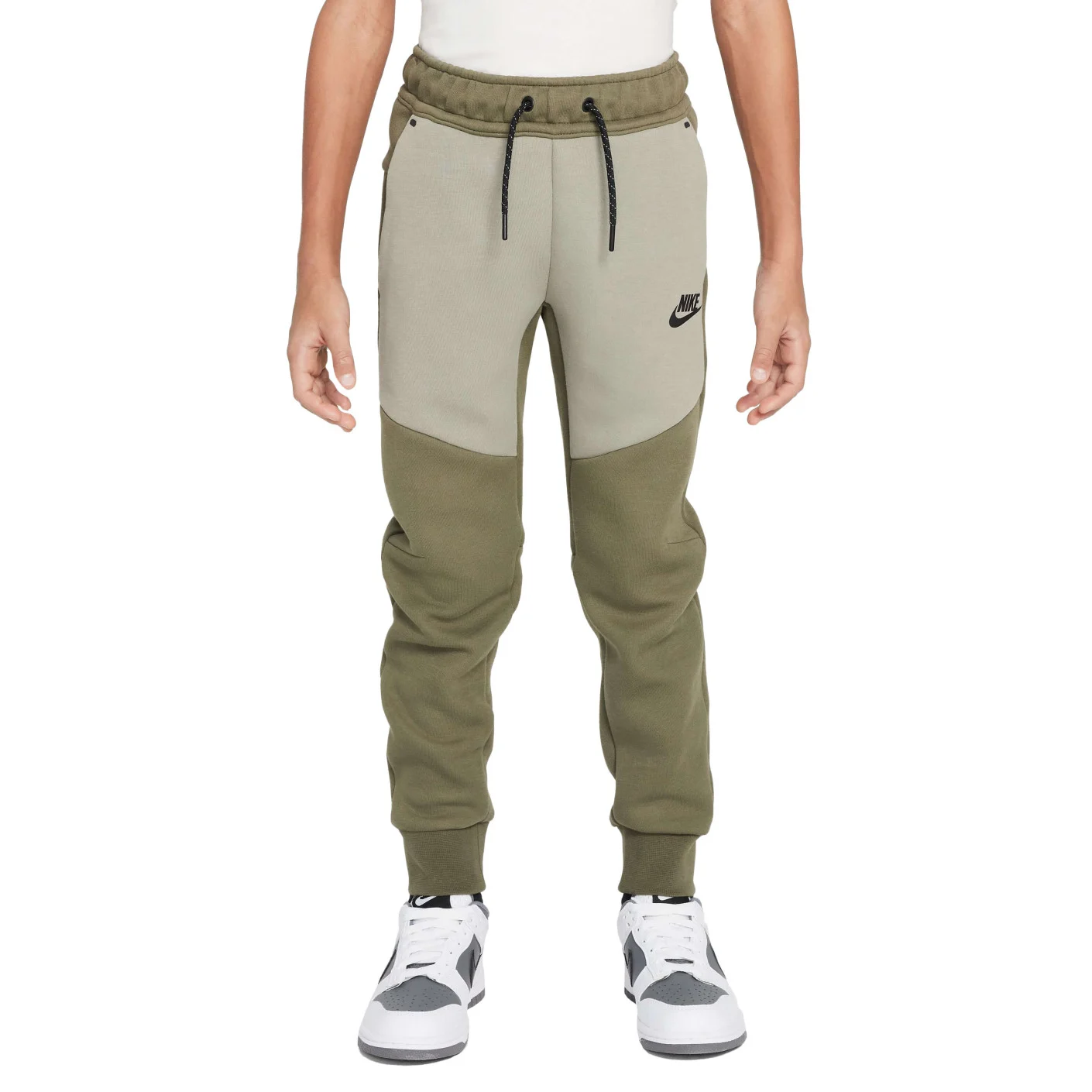 Nike Tech Fleece Sportswear Trainingspak Kids Olijfgroen Grijs Zwart