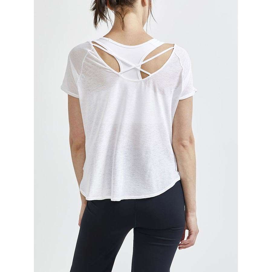 Craft CORE Charge Cross Back Hardloopshirt Korte Mouwen Wit Dames