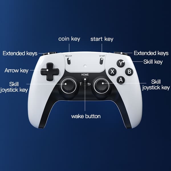 Game Stick 4K Dual 2.4G trådløs spillkontroller med 128G 30000+ spill for TV