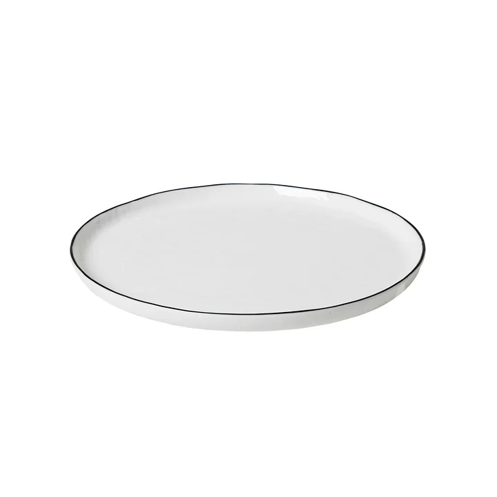 Broste Copenhagen - Salt Frühstücksteller Ø 22 cm, weiss / schwarz