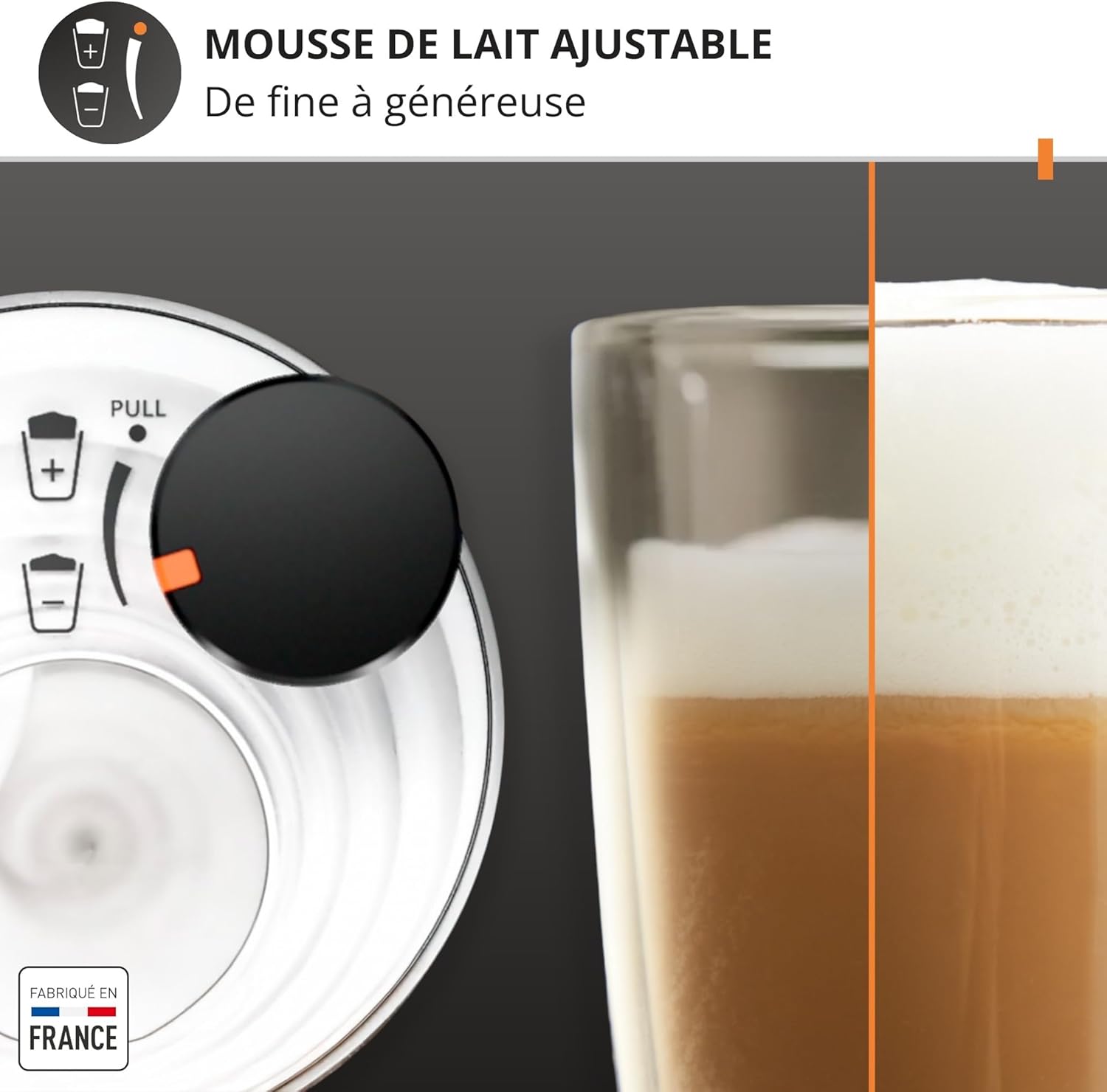 Krups Sensation Lait, Machine à café grains, machine expresso, 6 boissons, Carafe à lait, Cappuccino, Interface tactile, Nettoyage automatique, Silver, EA912E10