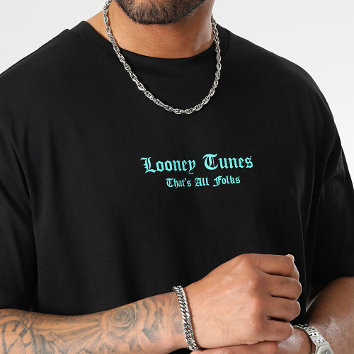 Tee Shirt Oversize Large Bandana Bugs Bunny Noir Bleu Turquoise