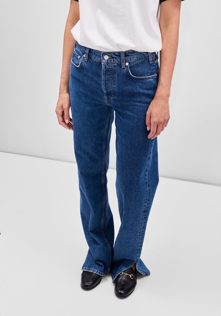 blauwe anine bing straight leg jeans roy jean 34