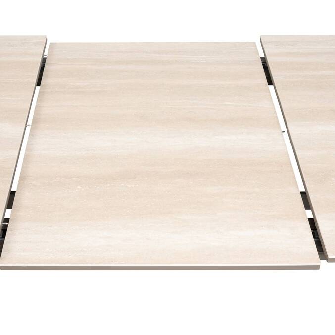 Table de jardin extensible rectangulaire VOLUPTY Beige ficelle / Argile