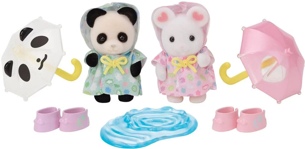 LE DUO DES BEBES EN HABITS DE PLUIE - SYLVANIAN TOUS POUR BEBES