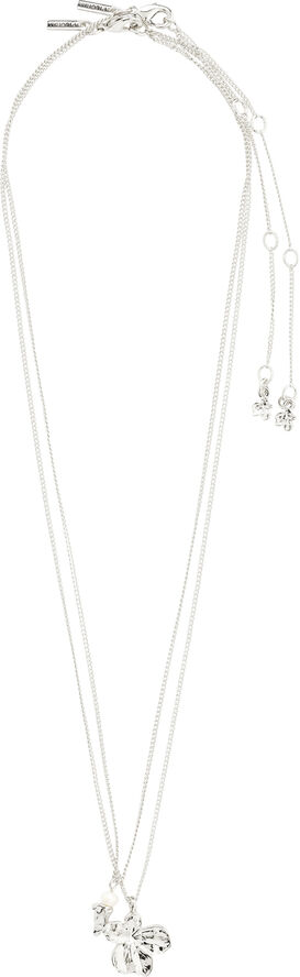 Pilgrim ZHURI recycled necklace 2-in-1 set silver-plated Sølv