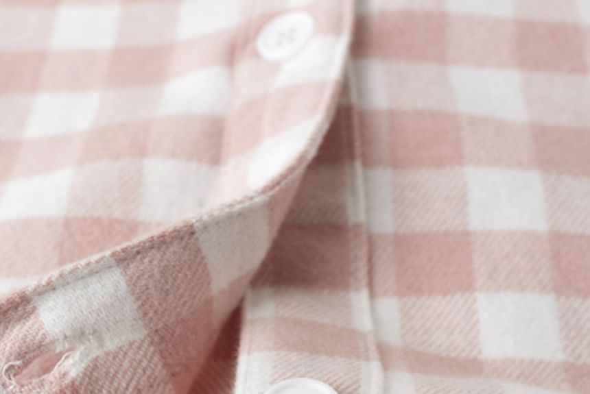 Finlies - Bijpassende pyjamaset voor koppels: geruite top met lange mouwen + broek