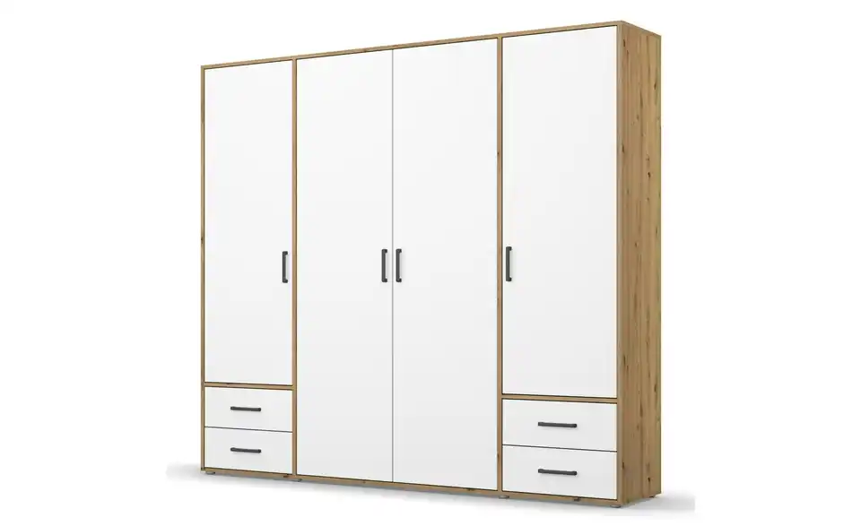 Drehtürenschrank Absetzung: Eiche Artisan 187 cm 4 Stück