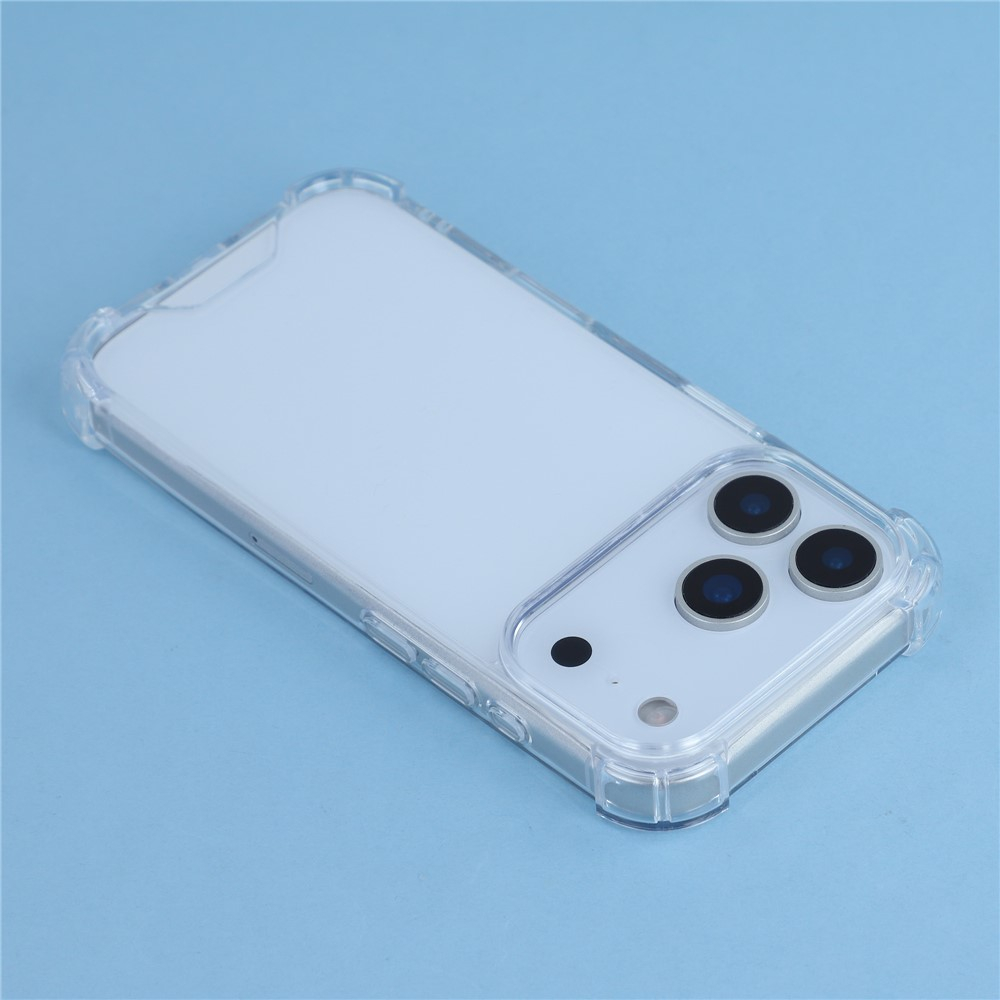 iPhone 17 Pro Hybrid Hülle TPU Bumper mit Acryl Rückseite   Air Cushion Fallschutz - Transparent