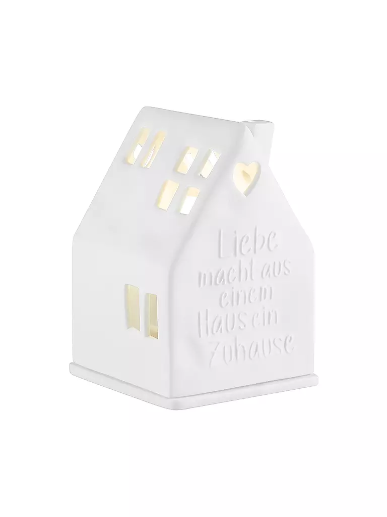 RAEDER Lichthaus LIEBE MACHT 7x7x10,5cm Weiss weiss