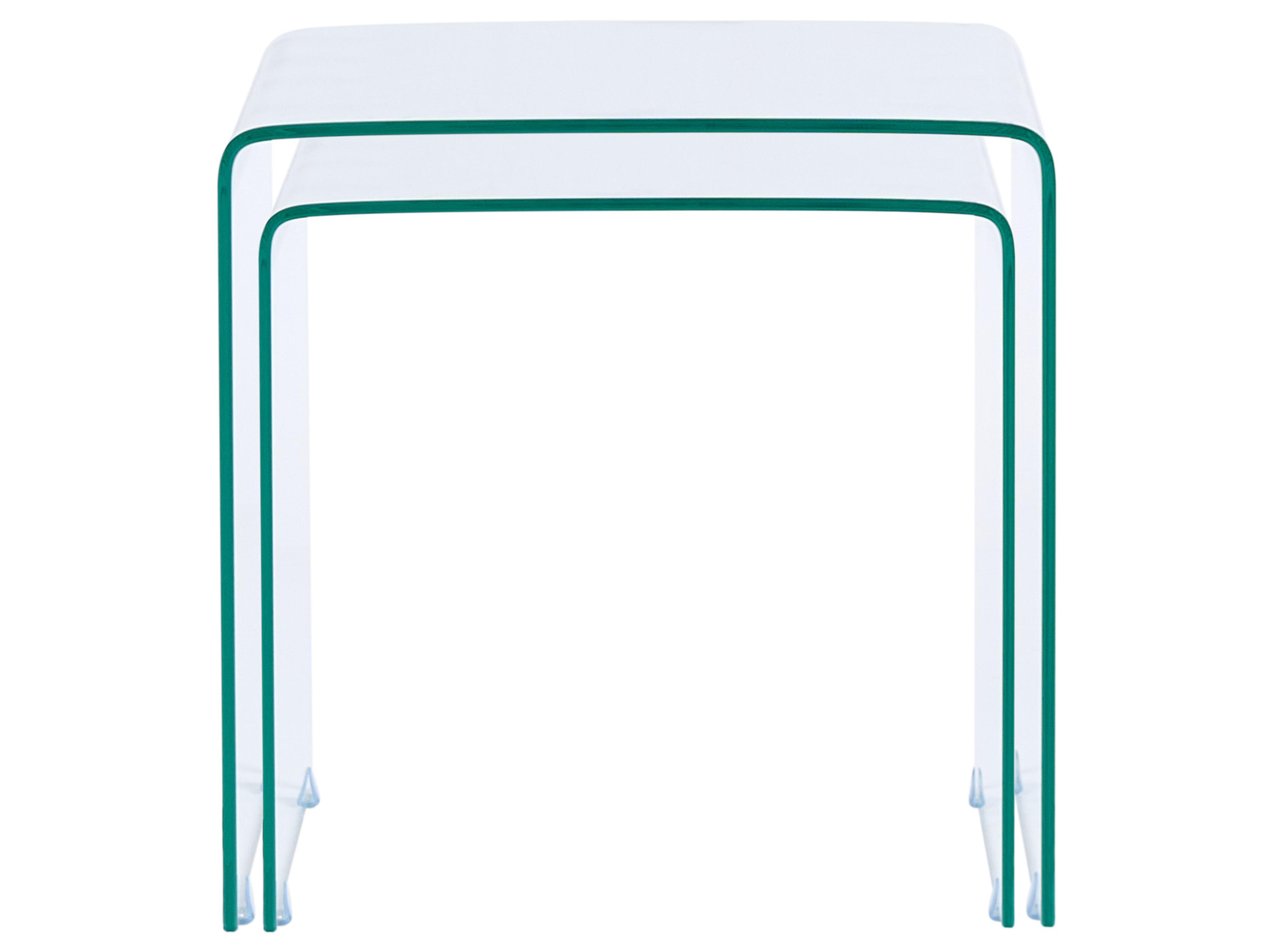Set van 2 bijzettafels KENDALL Veiligheidsglas Transparant