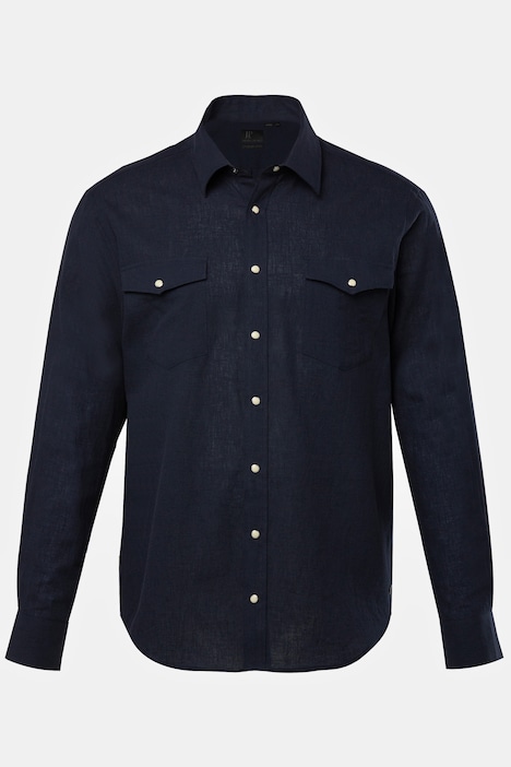 Leinenmix-Hemd, Langarm, Kentkragen, Modern Fit, bis 8 XL