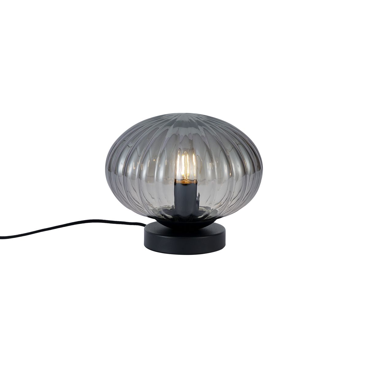 Design tafellamp zwart met smoke glas - Mochi