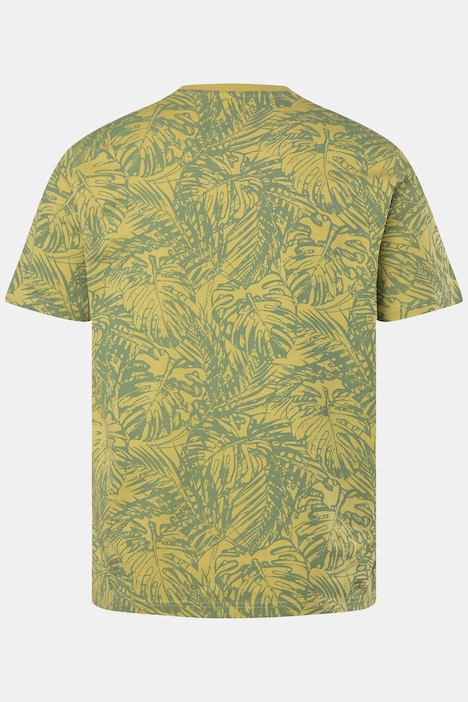 Men+ T-Shirt, Halbarm, Blättermuster, bis Gr. 84/86