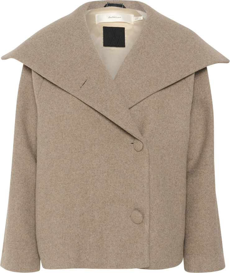 InWear PerryIW Short Coat Sandy grey melange