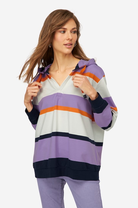 Hoodie, Ringel, Kapuze, Langarm, OEKO-TEX