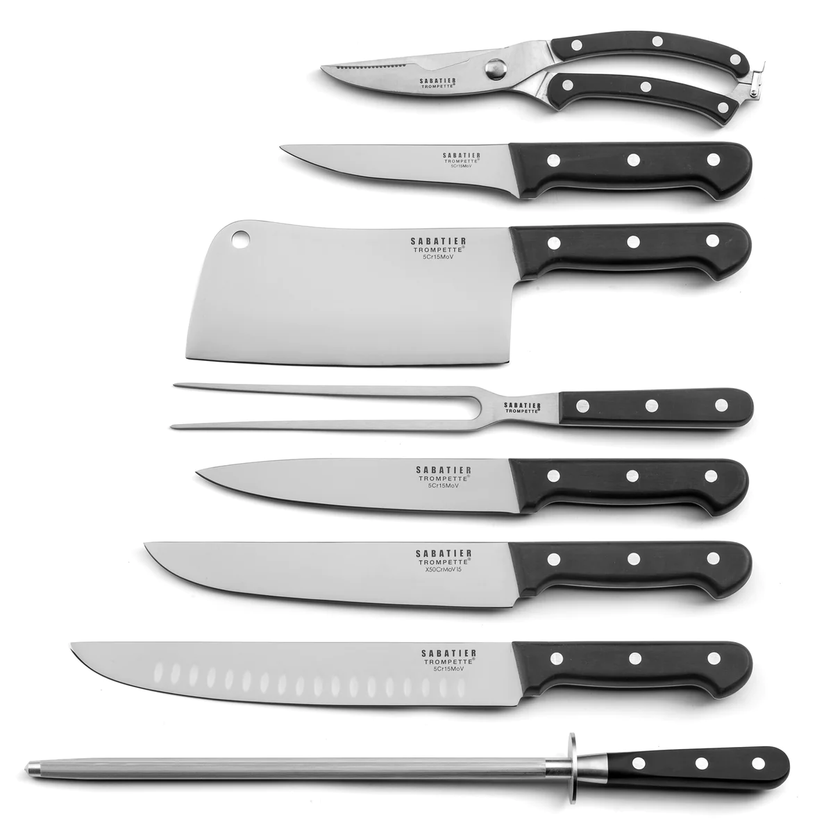 Universal - Set 8 couteaux de boucher Sabatier Trompette