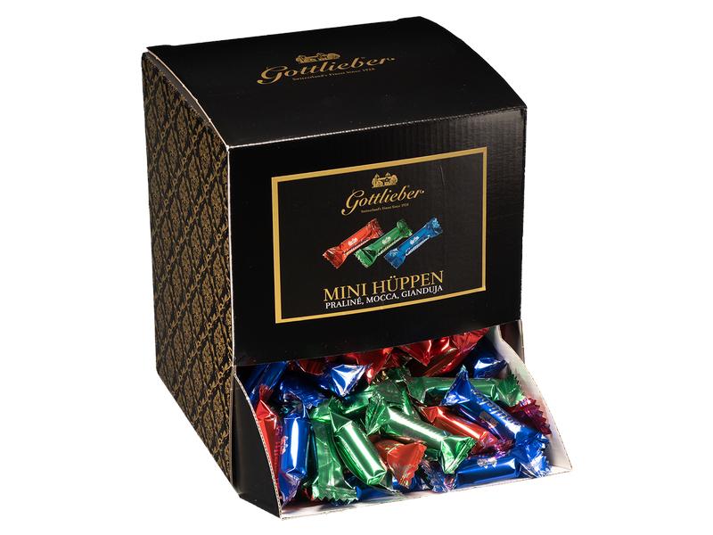 Gottlieber Gebäck Mini Hüppen Tradition 1 kg Schweizer Waffelspezialität mit Schokoladencrèmefüllung
