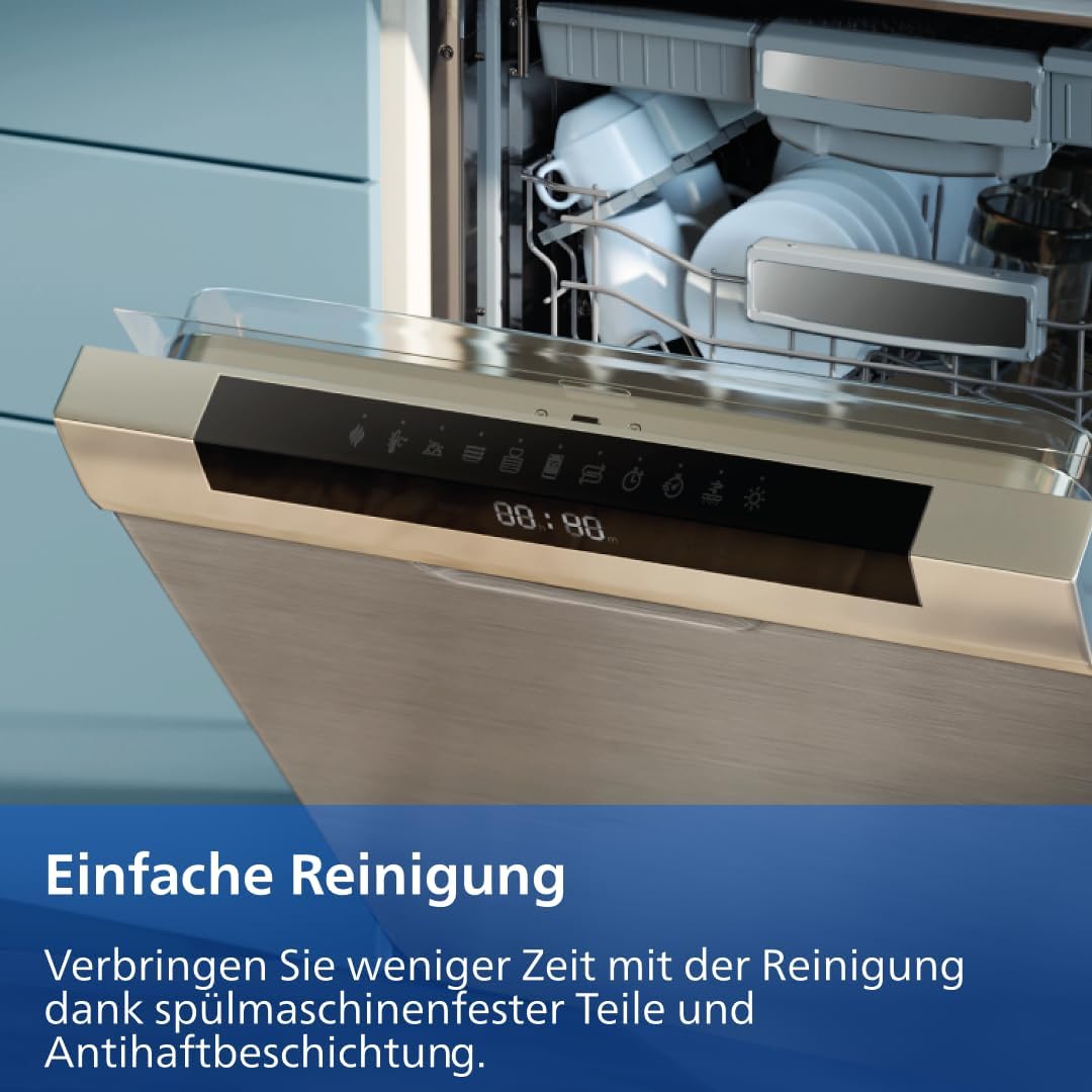 Philips Airfryer 1000 Series Flexible Basket - 7,1 L Fassungsvermögen, RapidAir-Technologie, 10 Kochfunktionen, 90% weniger Fett, kompaktes Design, HomeID-Rezept-App (NA154/00)
