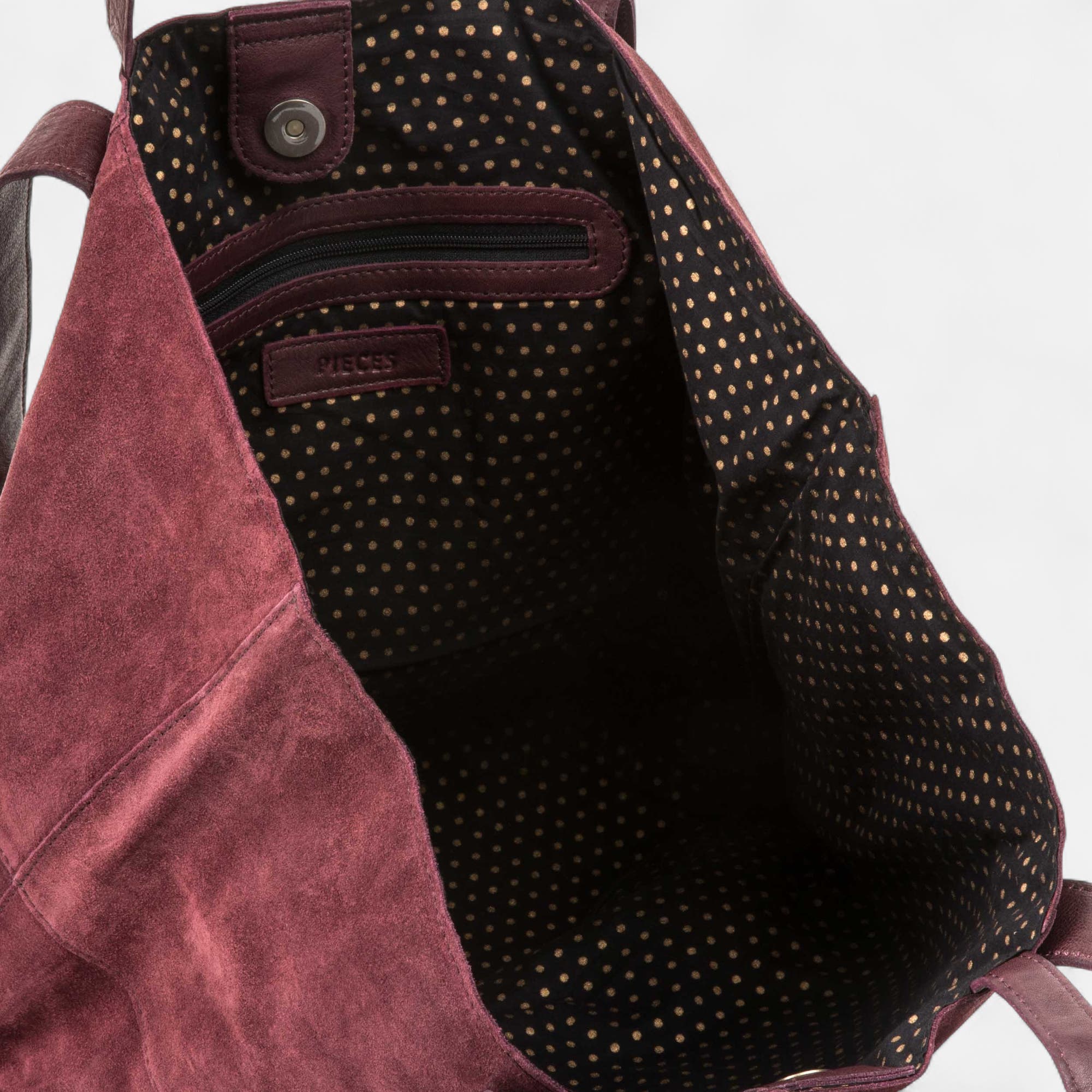 Sac de shopping en cuir bordeaux