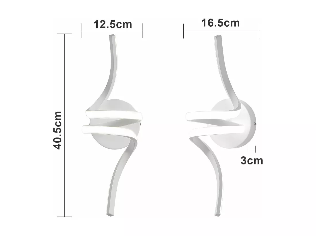NETTLIFE Applique murale LED d'intérieur blanc moderne 7W pour escalier Blanc chaud 3000K