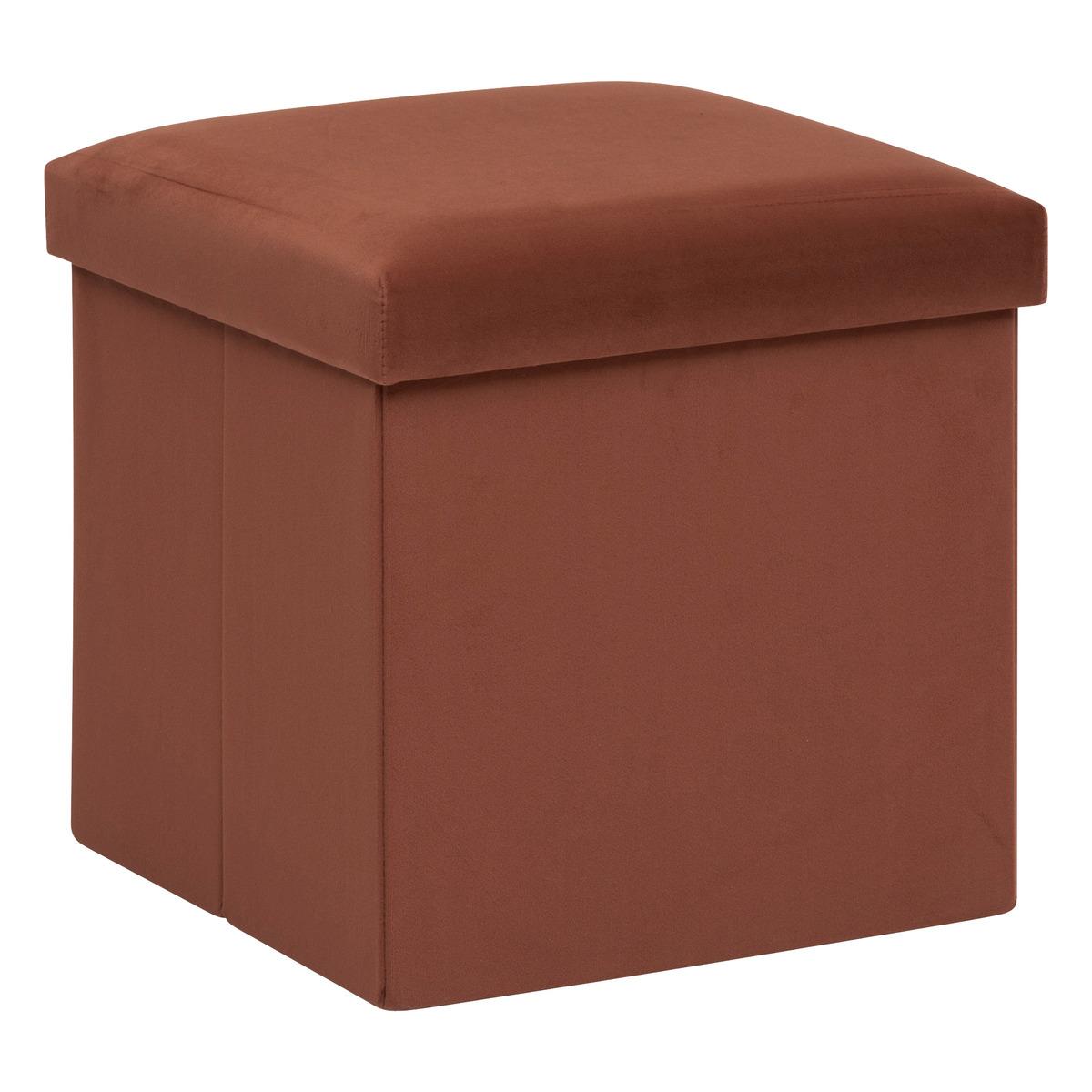 POUF PLIANT TESS VELOURS AMBRE