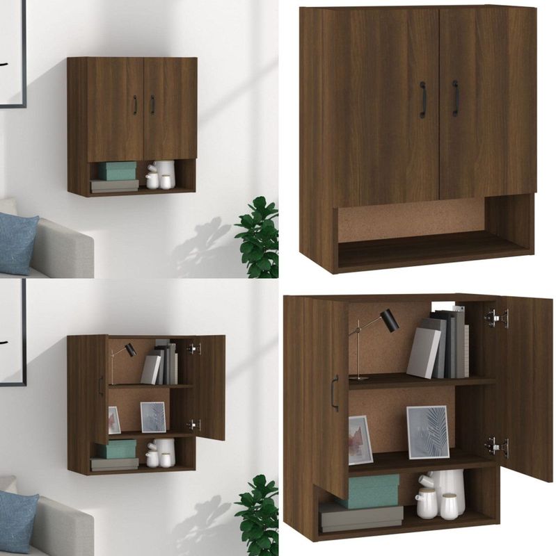 vidaXL Wandkast - Bruin - Bewerkte Hout - Wandgemonteerd